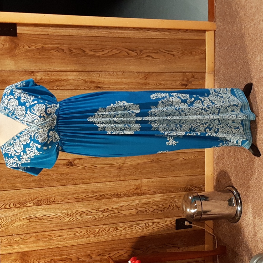 Milano Blue and White Maxi Dress (XS)